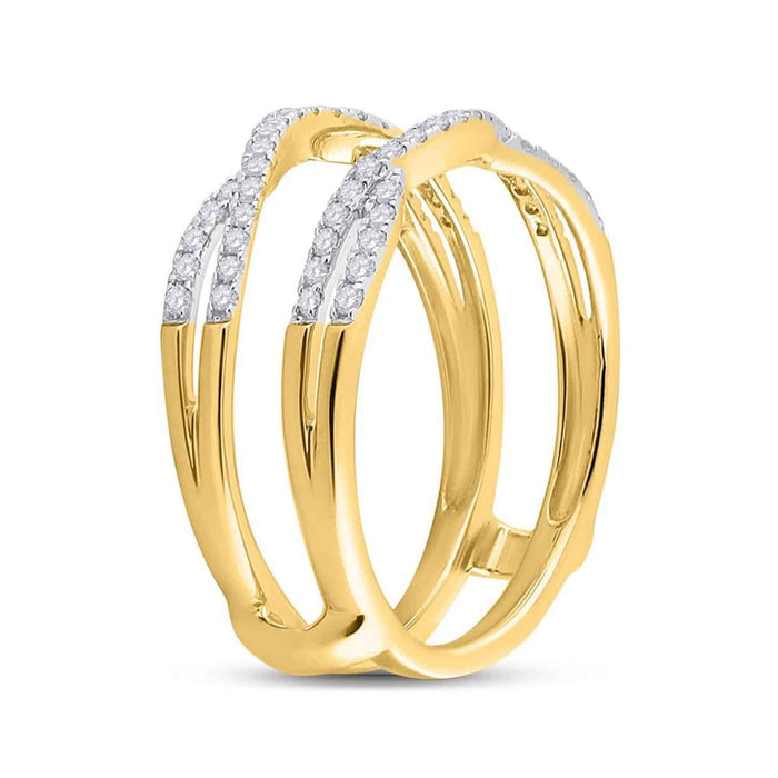 0.35CTW Natural Diamond 14K Yellow Gold Solitaire Ring Enhancer - WJD Exclusives