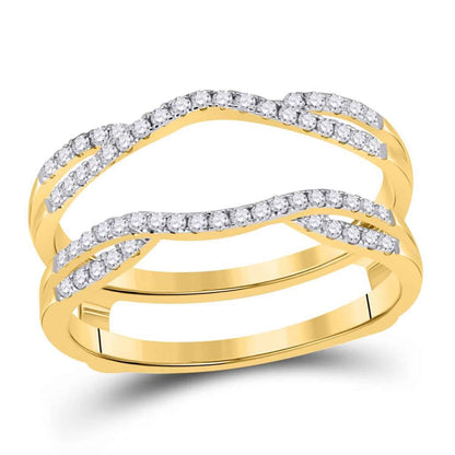 0.35CTW Real Diamond 14K Gold Yellow Solitaire Ring Enhancer