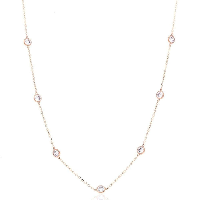 3CTW Lab - Grown Diamond 18K Yellow Gold Bezel By The Yard Station Necklace (Solid Links) 16" - 24" - WJD Exclusives