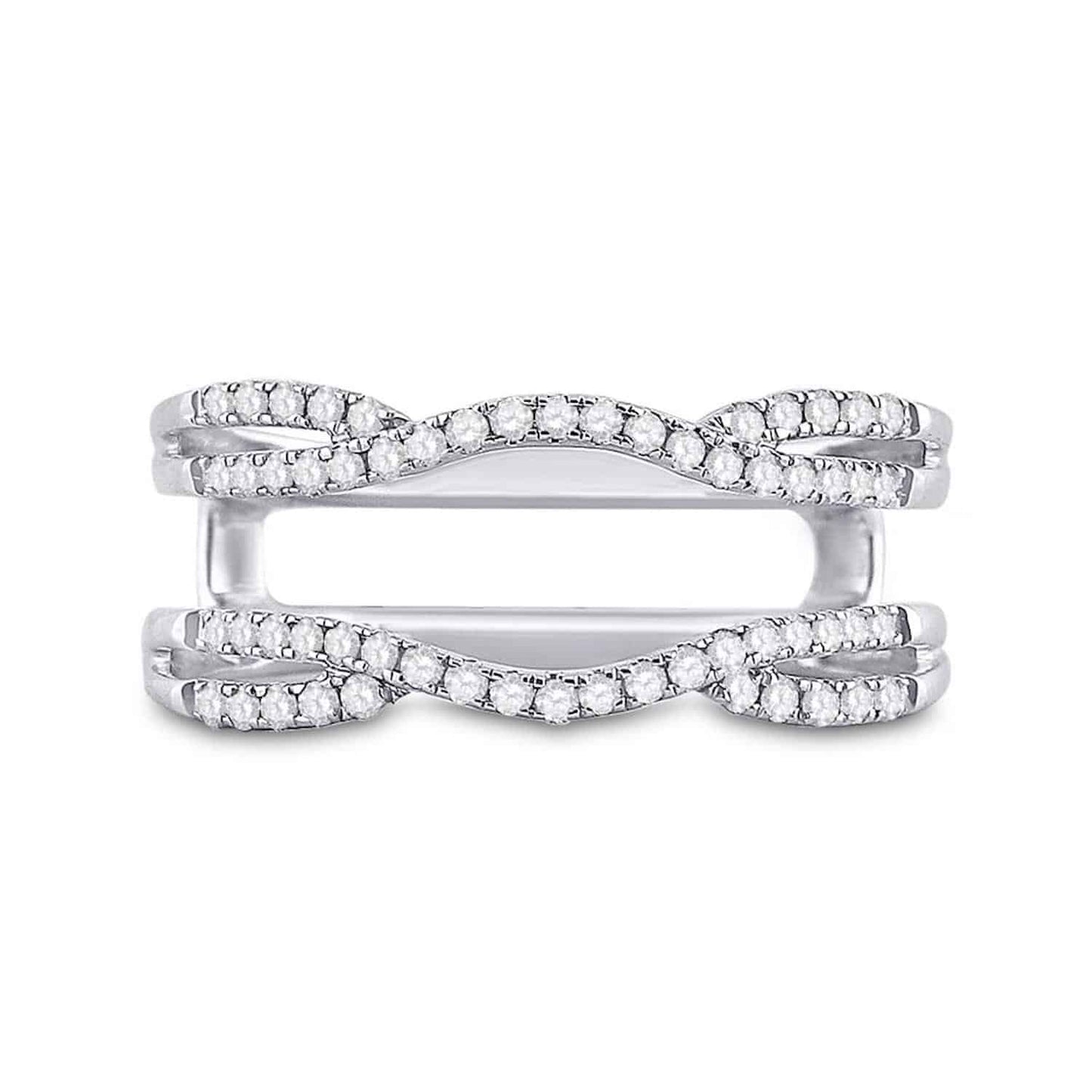 0.35CTW Real Diamond 14K Gold White Solitaire Ring Enhancer