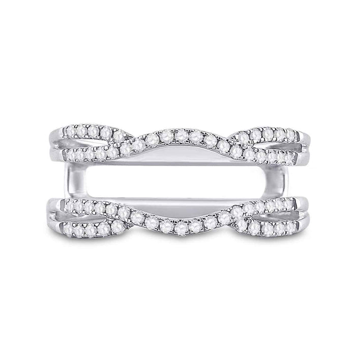 0.35CTW Natural Diamond 14K Gold White Solitaire Ring Enhancer - WJD Exclusives