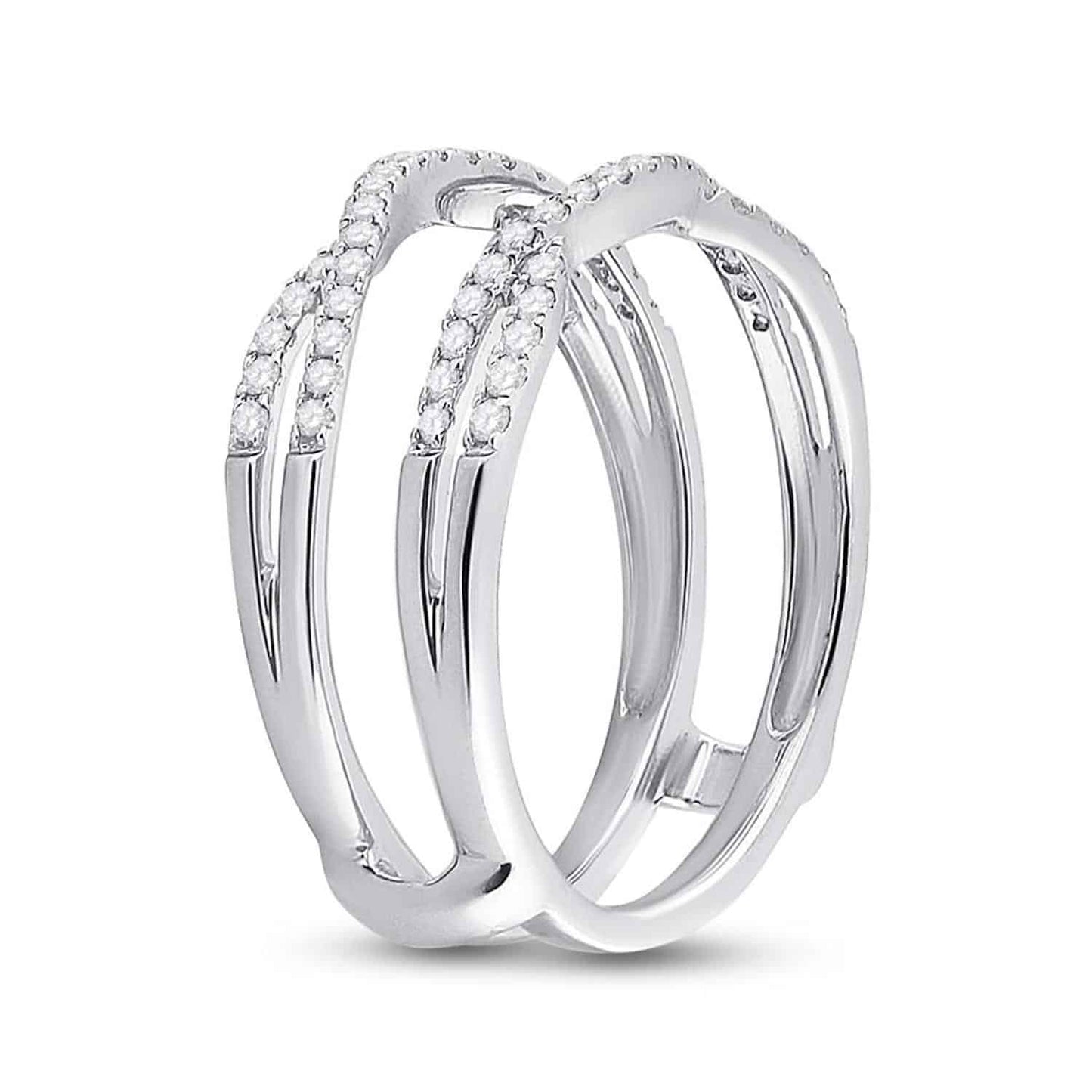 0.35CTW Real Diamond 14K Gold White Solitaire Ring Enhancer