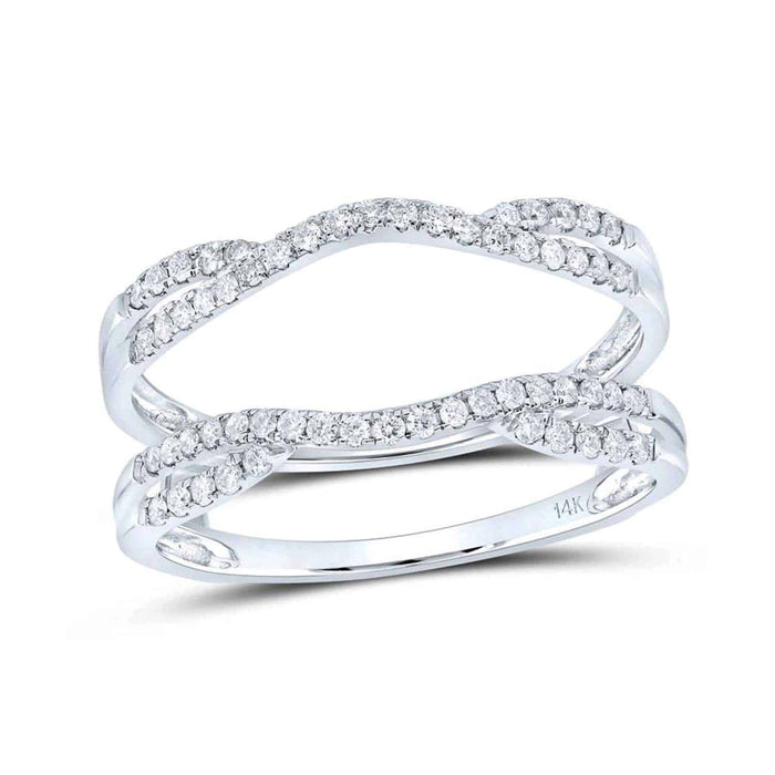 0.35CTW Natural Diamond 14K Gold White Solitaire Ring Enhancer - WJD Exclusives