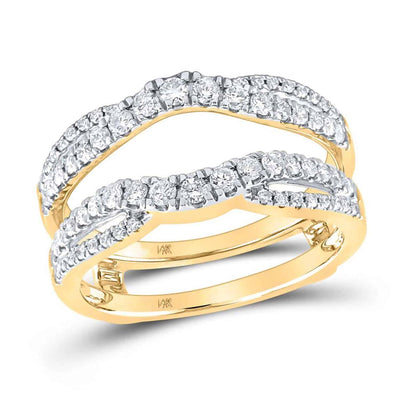0.65CTW Natural Diamond 14K Yellow Gold Solitaire Ring Enhancer - WJD Exclusives