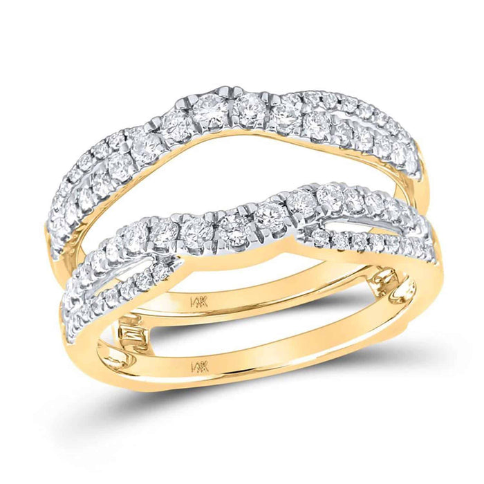 0.65CTW Natural Diamond 14K Yellow Gold Solitaire Ring Enhancer - WJD Exclusives