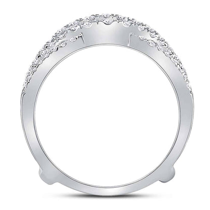 0.63CTW Real Diamond 14K White Gold Solitaire Wrap Ring Enhancer