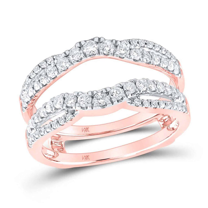 0.65CTW Natural Diamond 14K Rose Gold Solitaire Ring Enhancer - WJD Exclusives