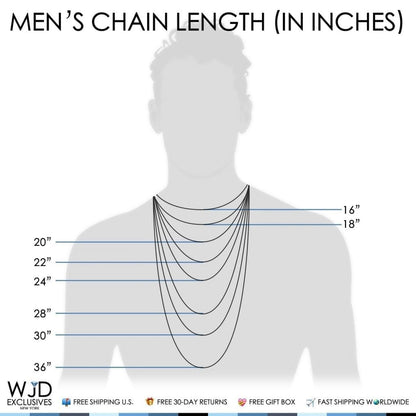 14k White Gold 3.5mm Solid Round Box Chain Necklace 18"-26"