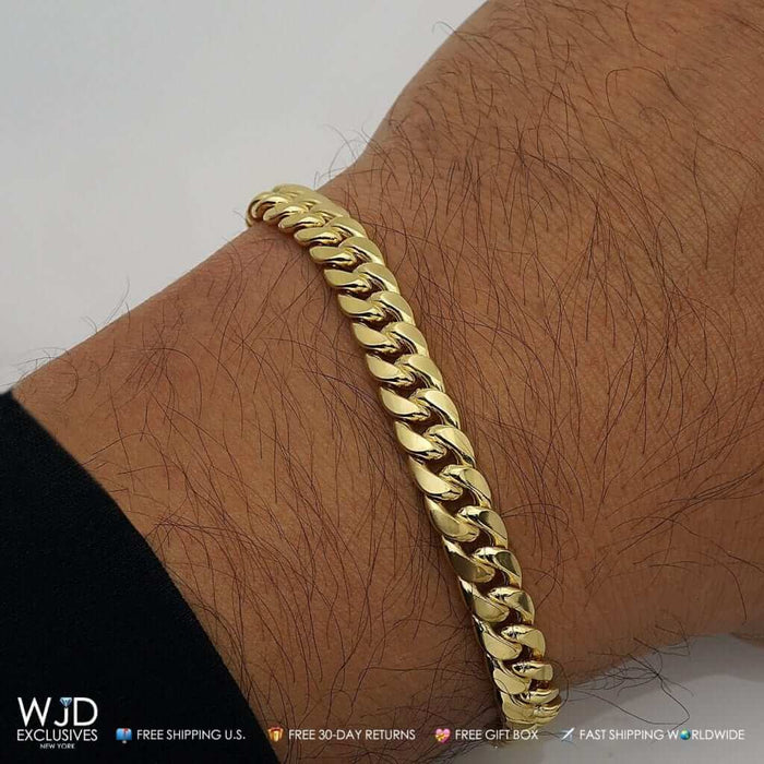 10K Gold Yellow 7.5mm Miami Cuban Bracelet (Hollow) 8.5"