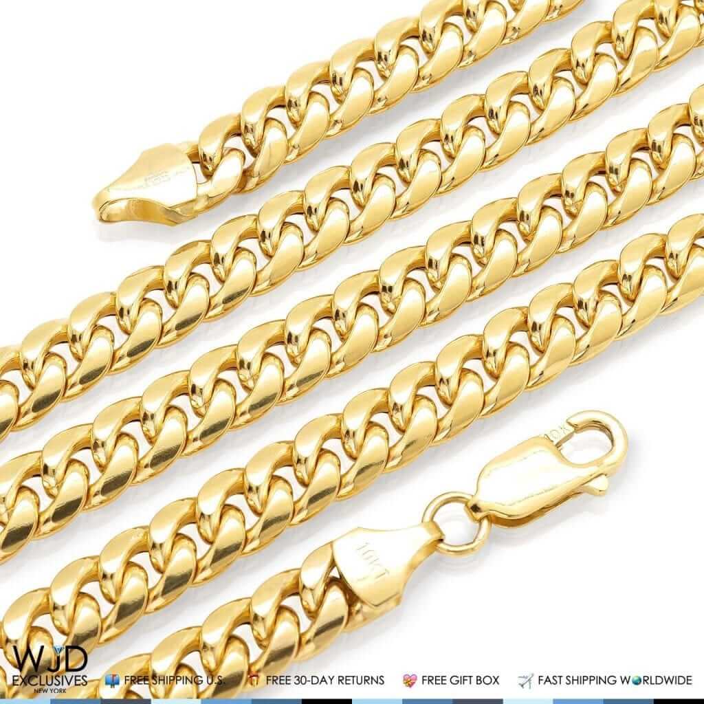10K Yellow Gold 7mm Miami Cuban Chain (Hollow) 34"
