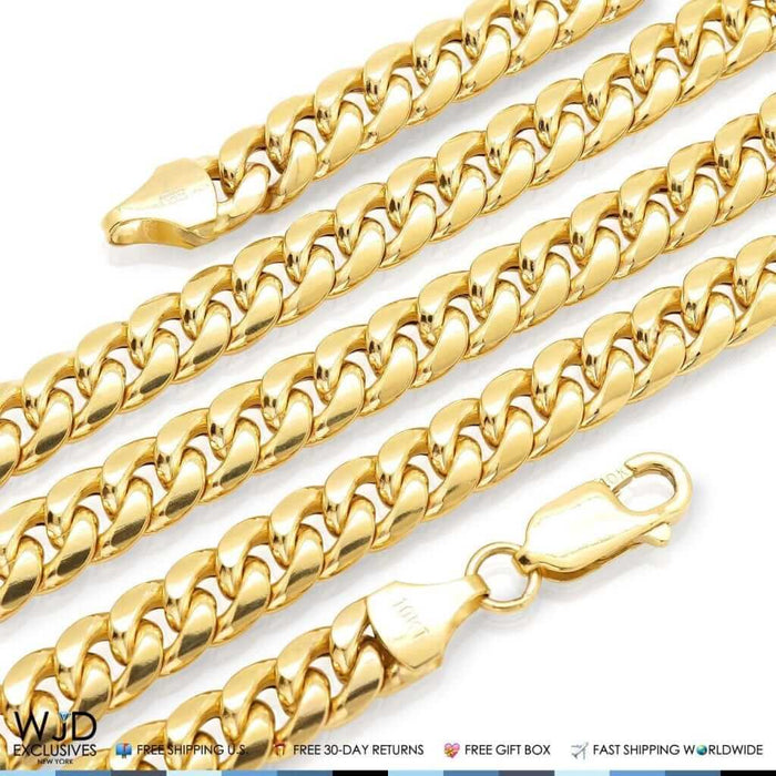 10K Yellow Gold 7mm Miami Cuban Chain (Hollow) 34"