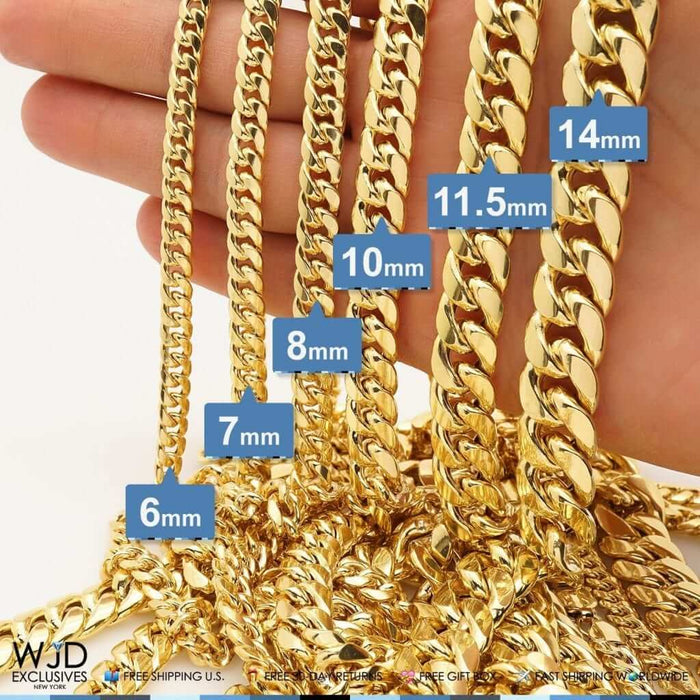 10K Yellow Gold8mm Miami Cuban Chain (Hollow) 34"