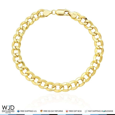 10K Yellow Gold 7.8mm Cuban Curb Bracelet (Hollow) 8.5"