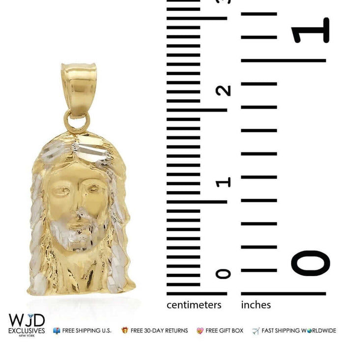 10K Yellow Gold Diamond-Cut Religious Jesus Pendant