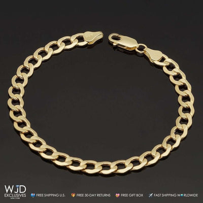 10K Yellow Gold 6.7mm Cuban Curb Bracelet (Hollow) 8.5"