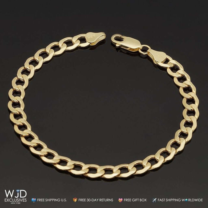 10K Yellow Gold 6.7mm Cuban Curb Bracelet (Hollow) 8.5"