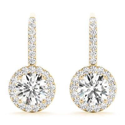 1.30 - 2.36CTW Lab - Grown Diamond 14K Gold Halo Hook Earrings - WJD Exclusives