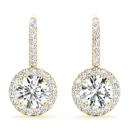 1.30-2.36CTW Lab-Grown Diamond 14K Gold Halo Hook Earrings