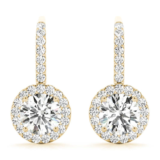 1.30-2.36CTW Lab-Grown Diamond 14K Gold Halo Hook Earrings