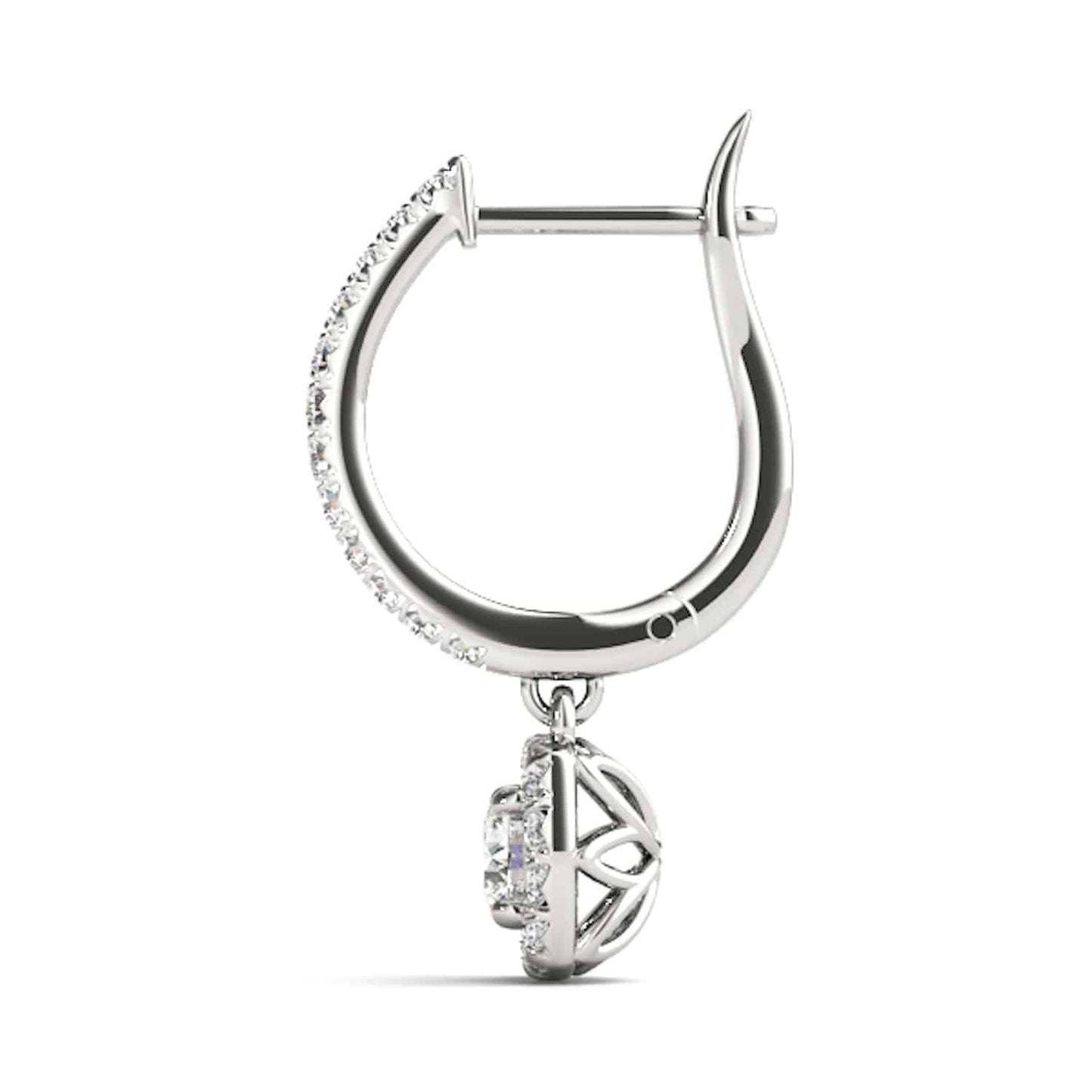 1.62-2.92CTW Lab-Grown Diamond 14K White Gold Round Drop  Halo Earrings
