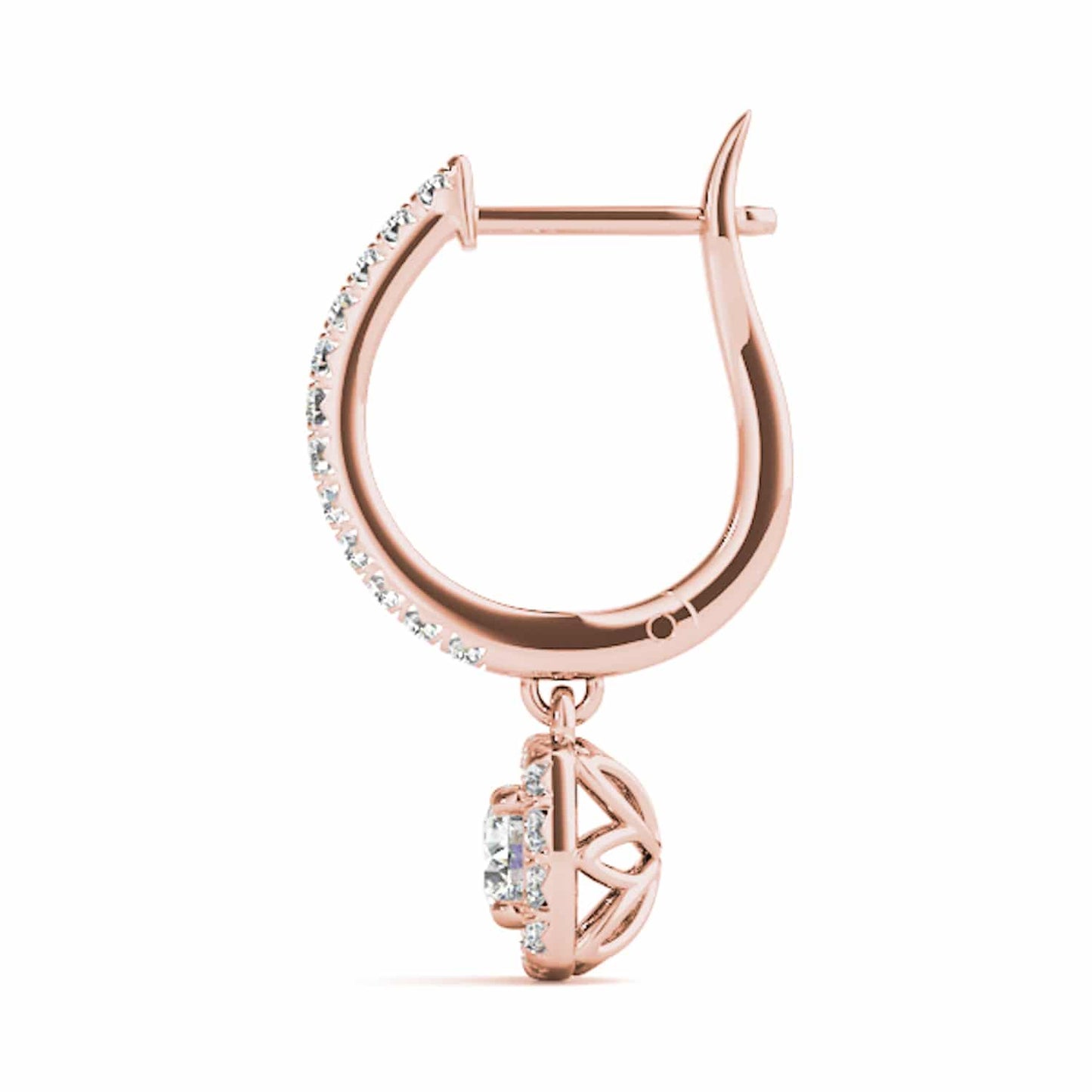 1.62-2.92CTW Lab-Grown Diamond 14K Rose Gold Cushion Halo Drop  Earrings