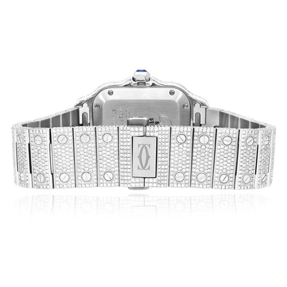 Cartier Santos 35mm Diamond Stainless Steel Roman & Arabic Dial Automatic Watch