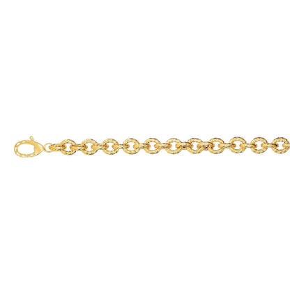 14K Gold Yellow 9mm Round Twisted Rope Bracelet 8"