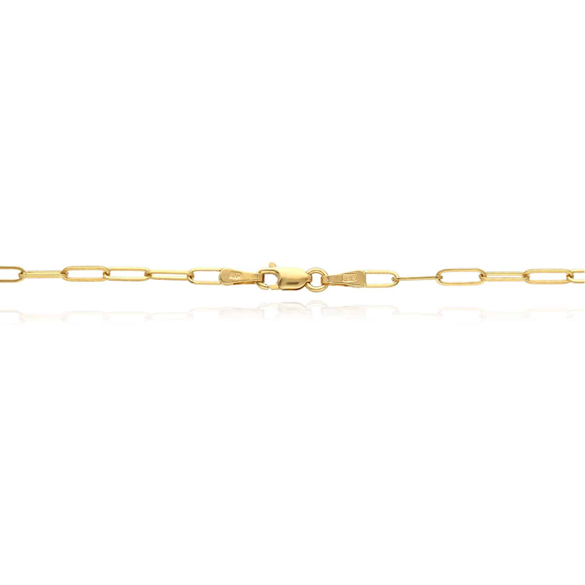 14K Gold 2mm Paperclip Chain (Hollow) 16" - 22" - WJD Exclusives
