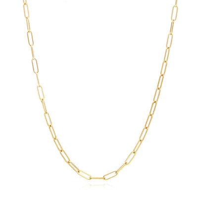 14K Gold 2mm Paperclip Chain (Hollow) 16" - 22" - WJD Exclusives