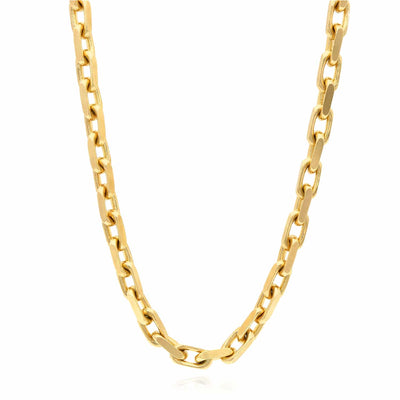14K Yellow Gold 5mm Parisian Cable Link Chain (Solid Links) 22" - 24" - WJD Exclusives