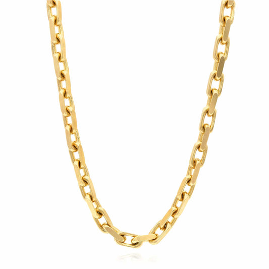 Solid 14K Gold 5mm Parisian Cable Link Chain Necklace 22"-24"