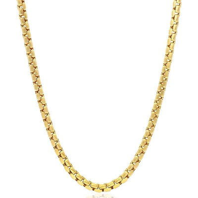10K Yellow Gold 5mm Round Box Chain (Solid Links) 24"-26"