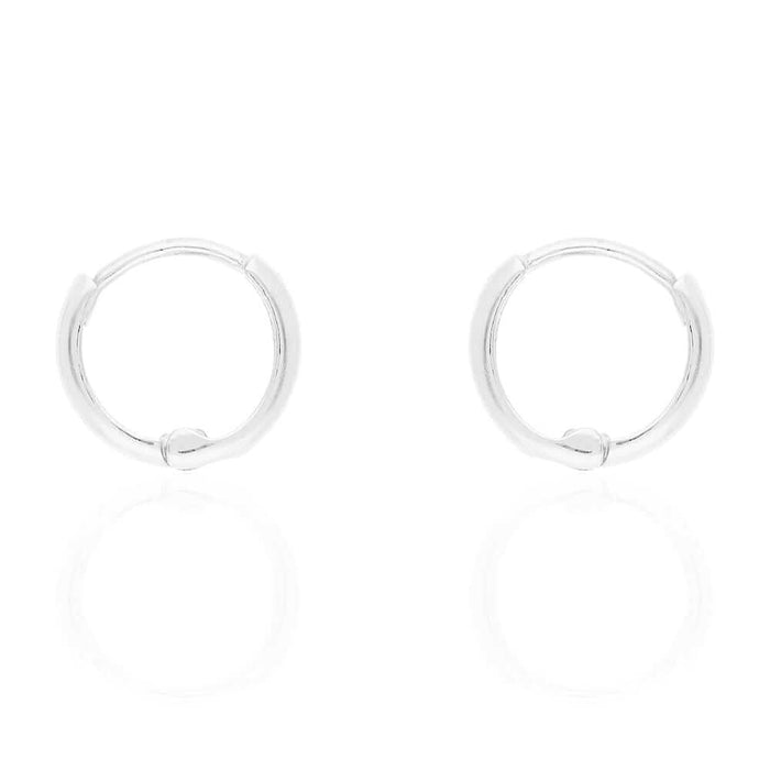 14k Gold Hoop Earrings Hinged Snapback 9mm Yellow Gold, Rose Gold & White Gold