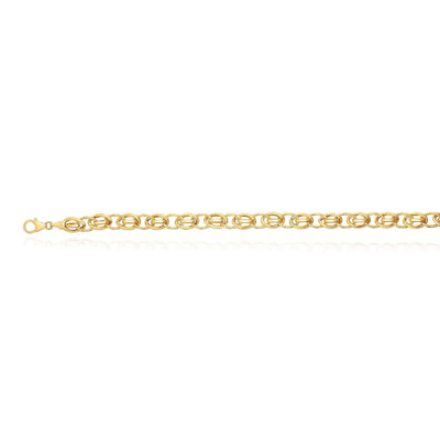 14K Yellow Gold Alternating Oval Diamond - Cut Bracelet (Hollow) 7.5" - WJD Exclusives