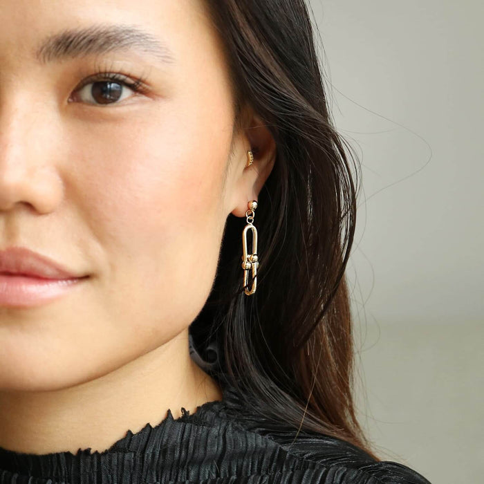 14K Gold Drop HardWear Earrings 40mm - WJD Exclusives