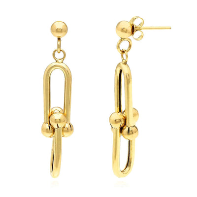 14K Gold Drop HardWear Earrings 40mm - WJD Exclusives