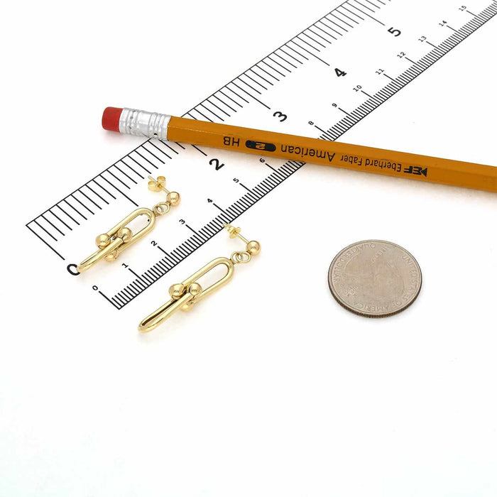 14K Gold Drop HardWear Earrings 40mm - WJD Exclusives