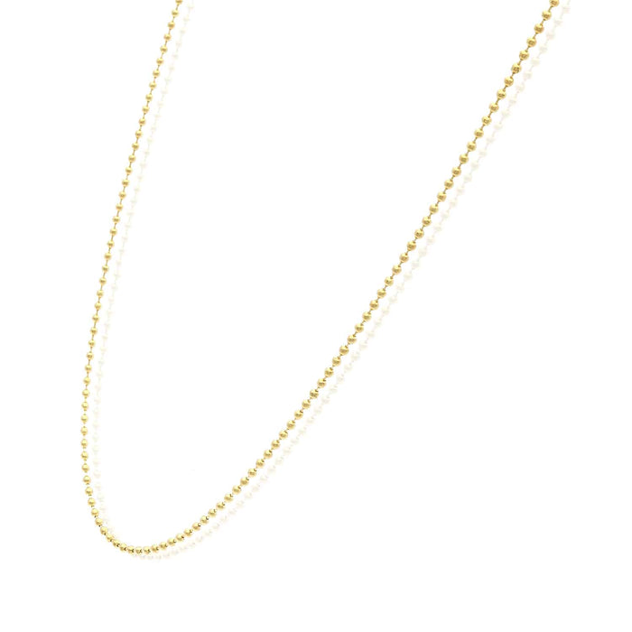 10K Gold 1mm Ball Beaded Chain (Solid Links) 16" - 20" - WJD Exclusives