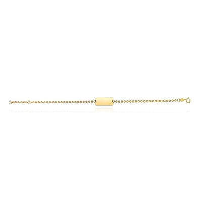 Personalized 14K Yellow Gold Cable ID Bracelet (Hollow) 6.5" - 7" Adjustable - WJD Exclusives