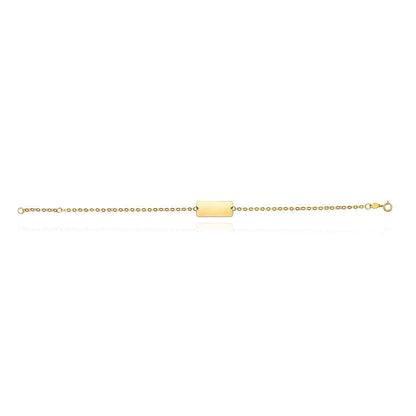 Personalized 14K Gold Yellow Cable  ID Bracelet 6.5"-7" Adjustable