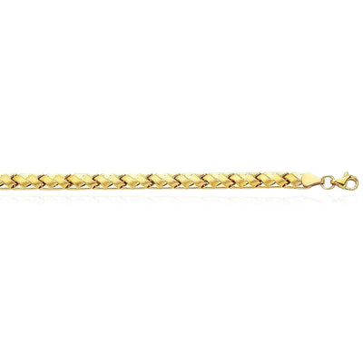 14K Yellow Gold 5mm Satin Woven Stampato Bracelet (Hollow) 7.25" - WJD Exclusives