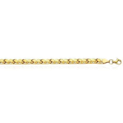 14K Gold Yellow 5mm Satin Woven Stampato Bracelet 7.25"