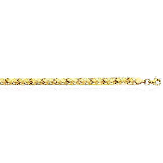 14K Gold Yellow 5mm Satin Woven Stampato Bracelet 7.25"