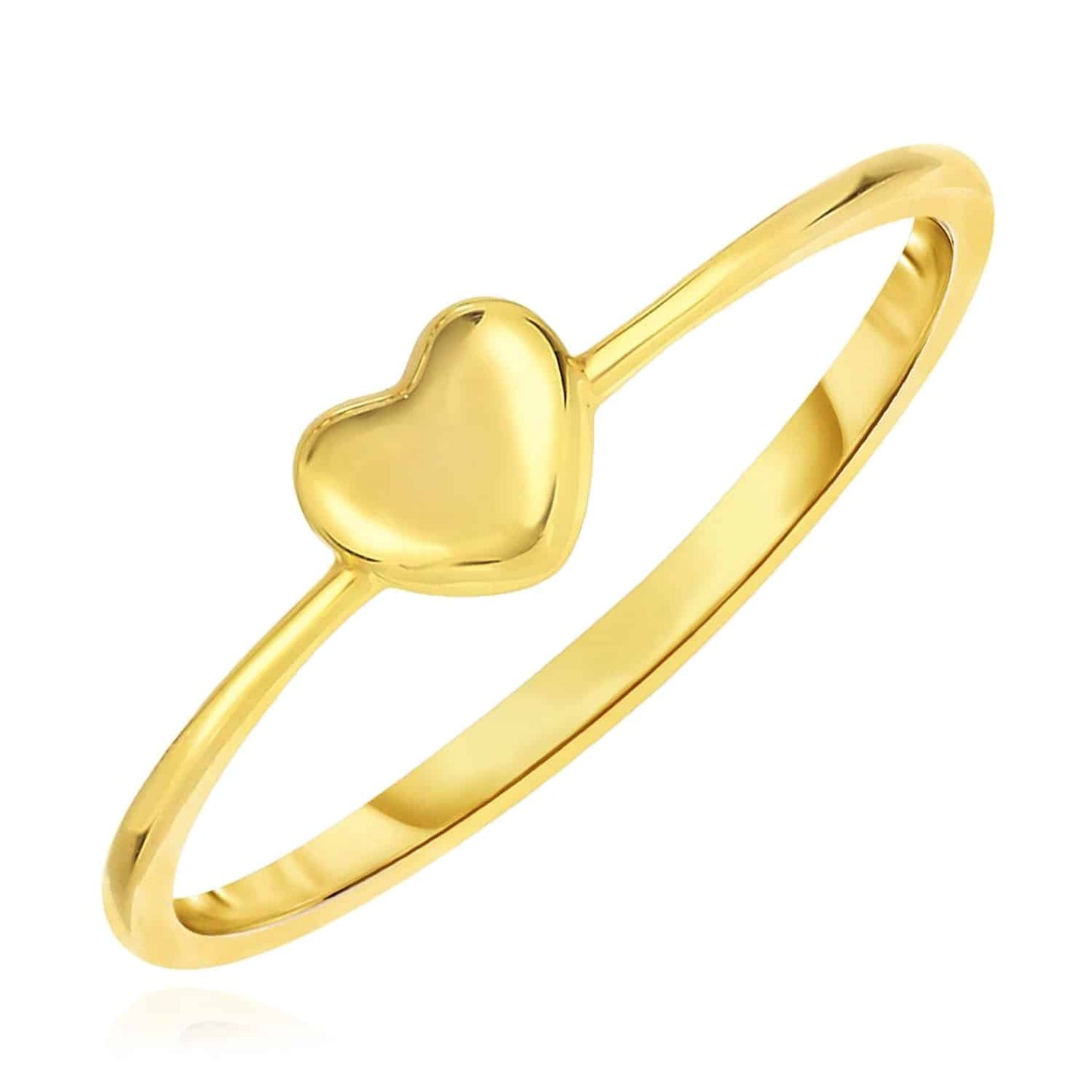 14K Gold Puffed Heart Ring