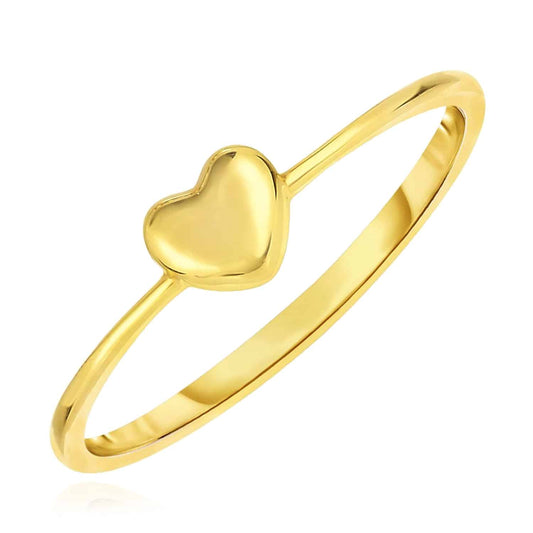 14K Gold Puffed Heart Ring