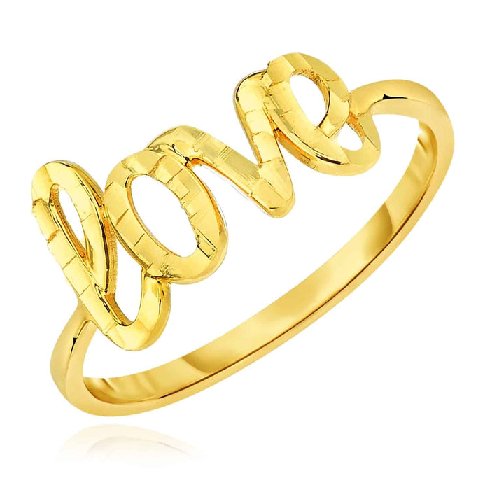14K Gold Diamond - Cut LOVE Ring - WJD Exclusives