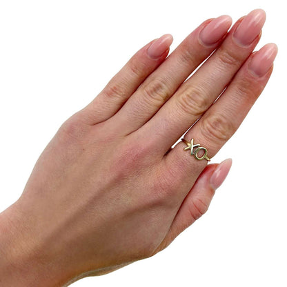 14K Gold Stackable XO Ring