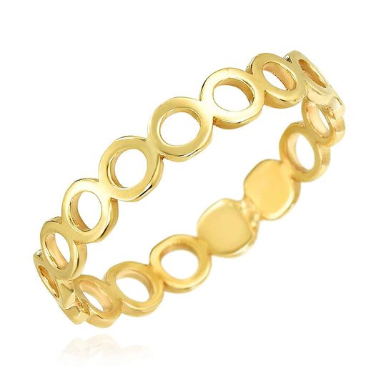14K Gold Open Circle Stackable Ring