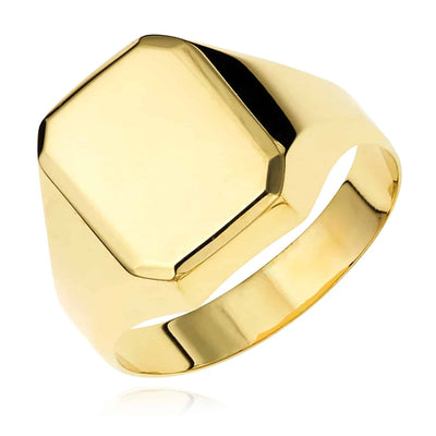 Engravable 14K Gold Personalized Rectangular Signet Ring - WJD Exclusives