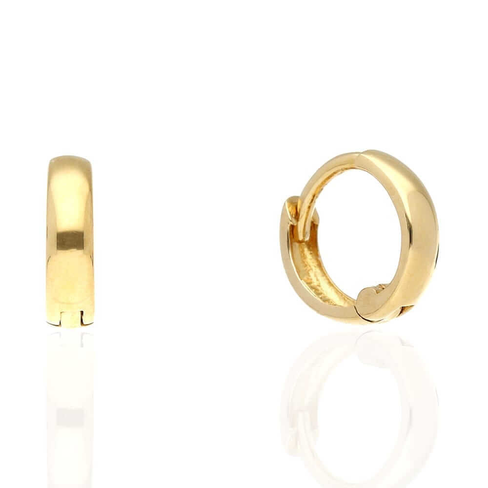14k Gold Hoop Earrings 12mm Yellow Gold, Rose Gold & White Gold